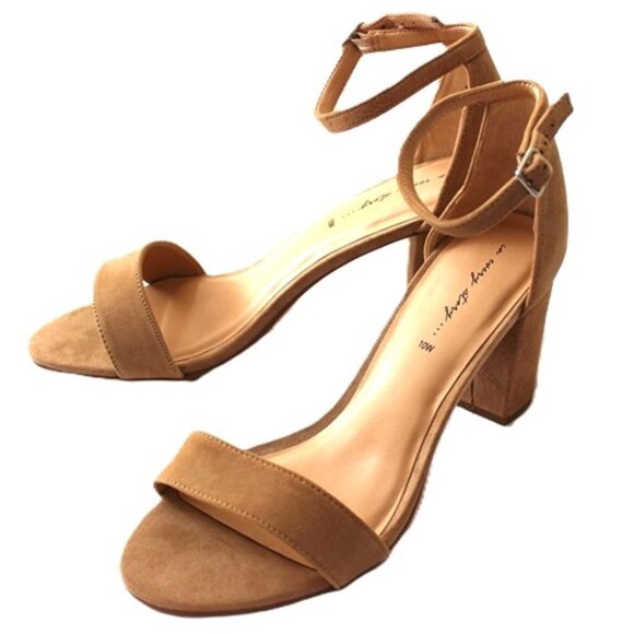 nwob ASOS In Every Story Genuine Suede Strappy Blocked Heel Sandals in Tan - 10W - Picture 10 of 10